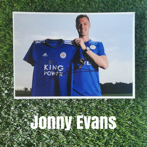 Jonny Evans Signed Leicester Photo