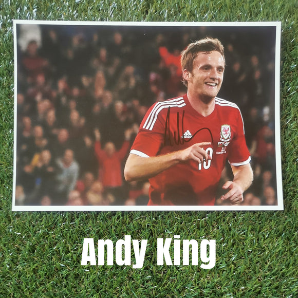 Andy King Signed Wales Photo