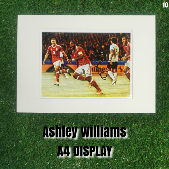 Ashley Williams Signed Wales Display