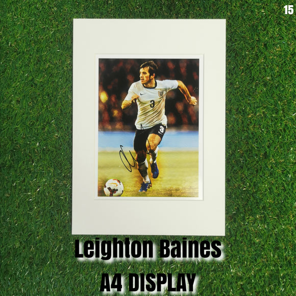 Leighton Baines Signed England Display