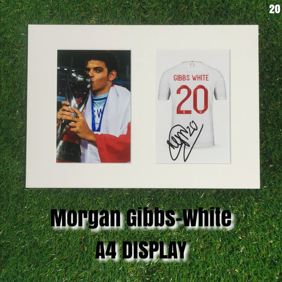Morgan Gibbs-White Signed England Displays