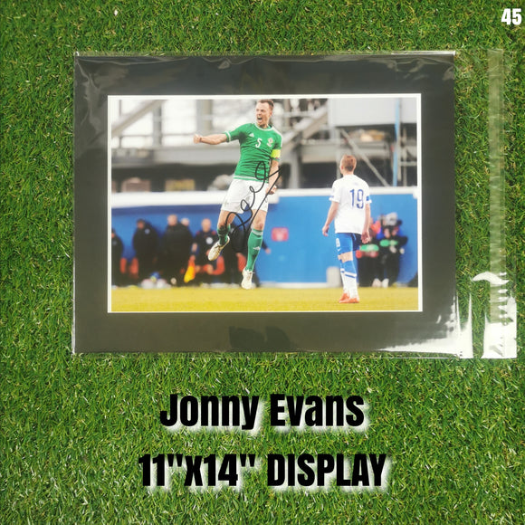 Jonny Evans Signed Northern Ireland Display