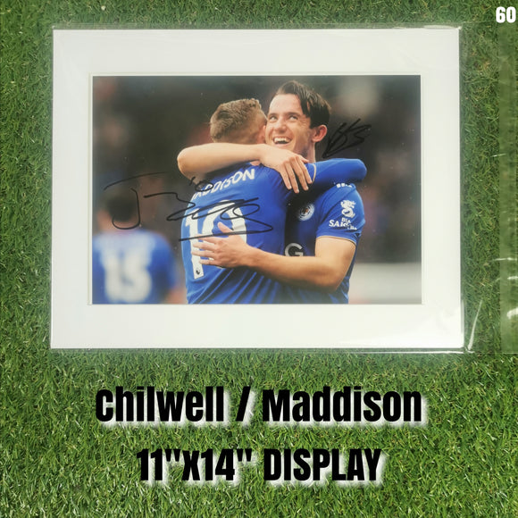 Ben Chilwell and James Maddison Signed Leicester Display