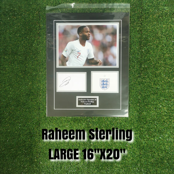 Raheem Sterling Signed Large England Display