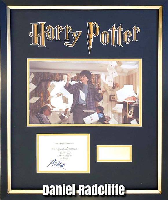 Daniel radcliffe Signed Framed harry Potter letter Display