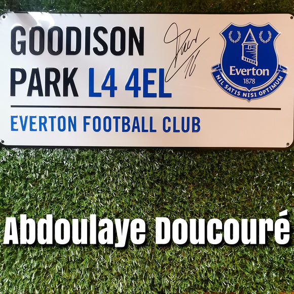Abdoulaye Doucouré signed Goodison Park Street Sign