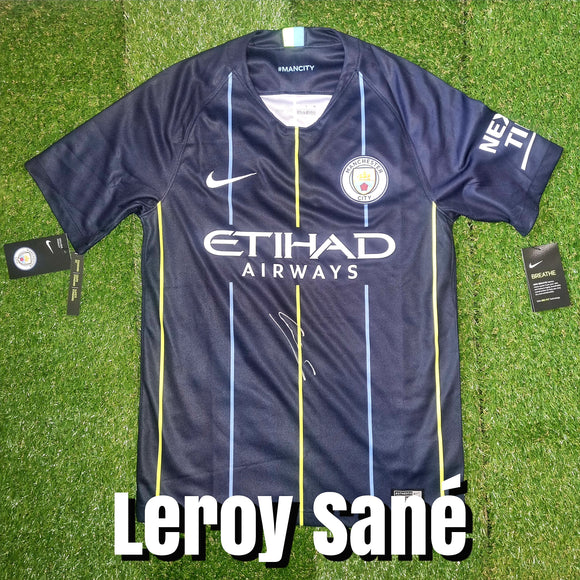 Leroy Sané Signed Manchester City Away Shirt