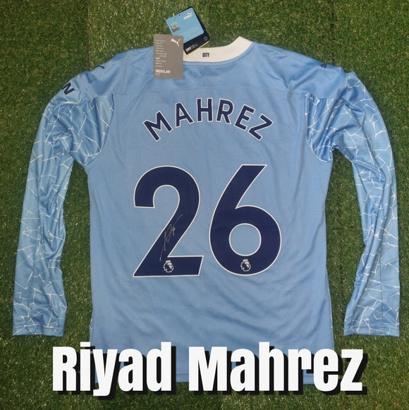 Riyad Mahrez Signed Manchester City Home Shirt