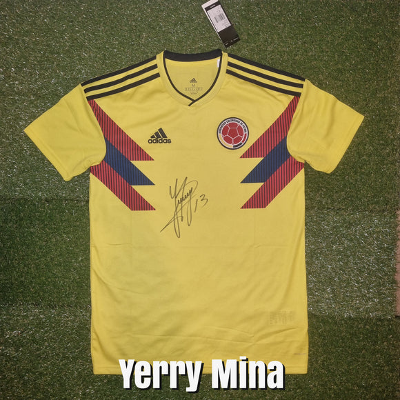 Yerry Mina Signed Colombia Home Shirt