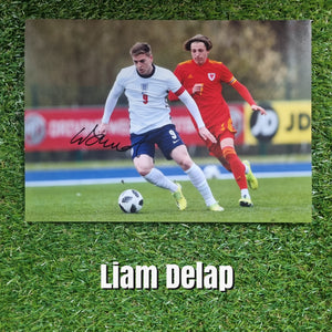 Liam Delap Signed England Photos