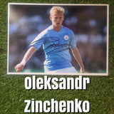 Oleksandr Zinchenko Signed Manchester City Photos