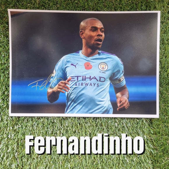 Fernandinho Signed Manchester City Photos