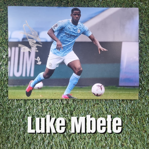 Luke Mbete Signed Manchester City Photos