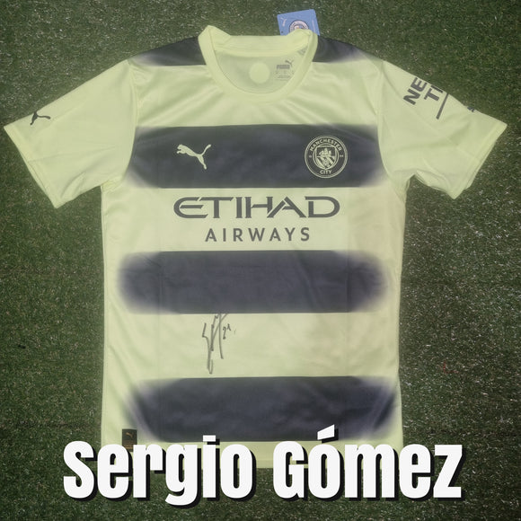 Sergio Gómez Signed Manchester City Shirts