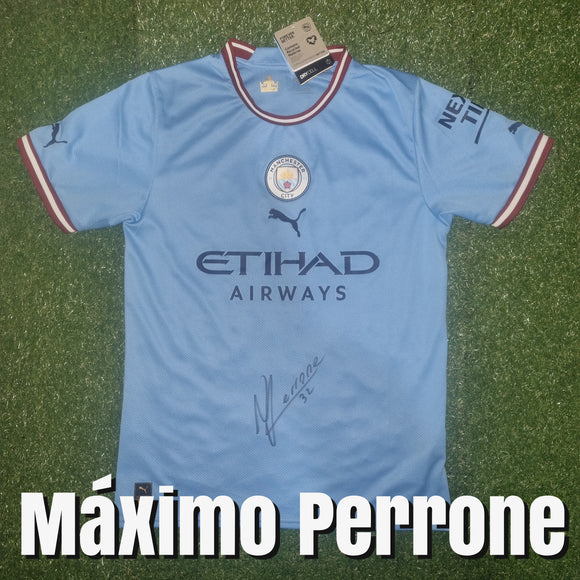 Máximo Perrone signed Manchester City Shirts