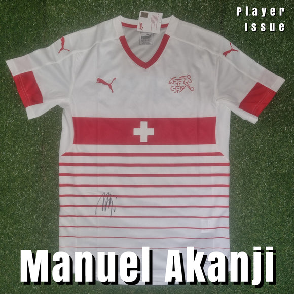 Manuel Akanji Signed Player Issue Switzerland Away Shirt