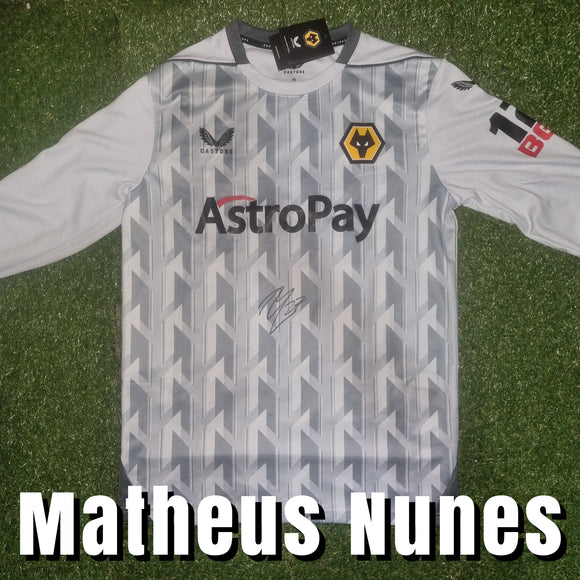 Matheus Nunes Signed Wolverhampton Wanderers 2022/23 Third Shirt